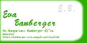 eva bamberger business card